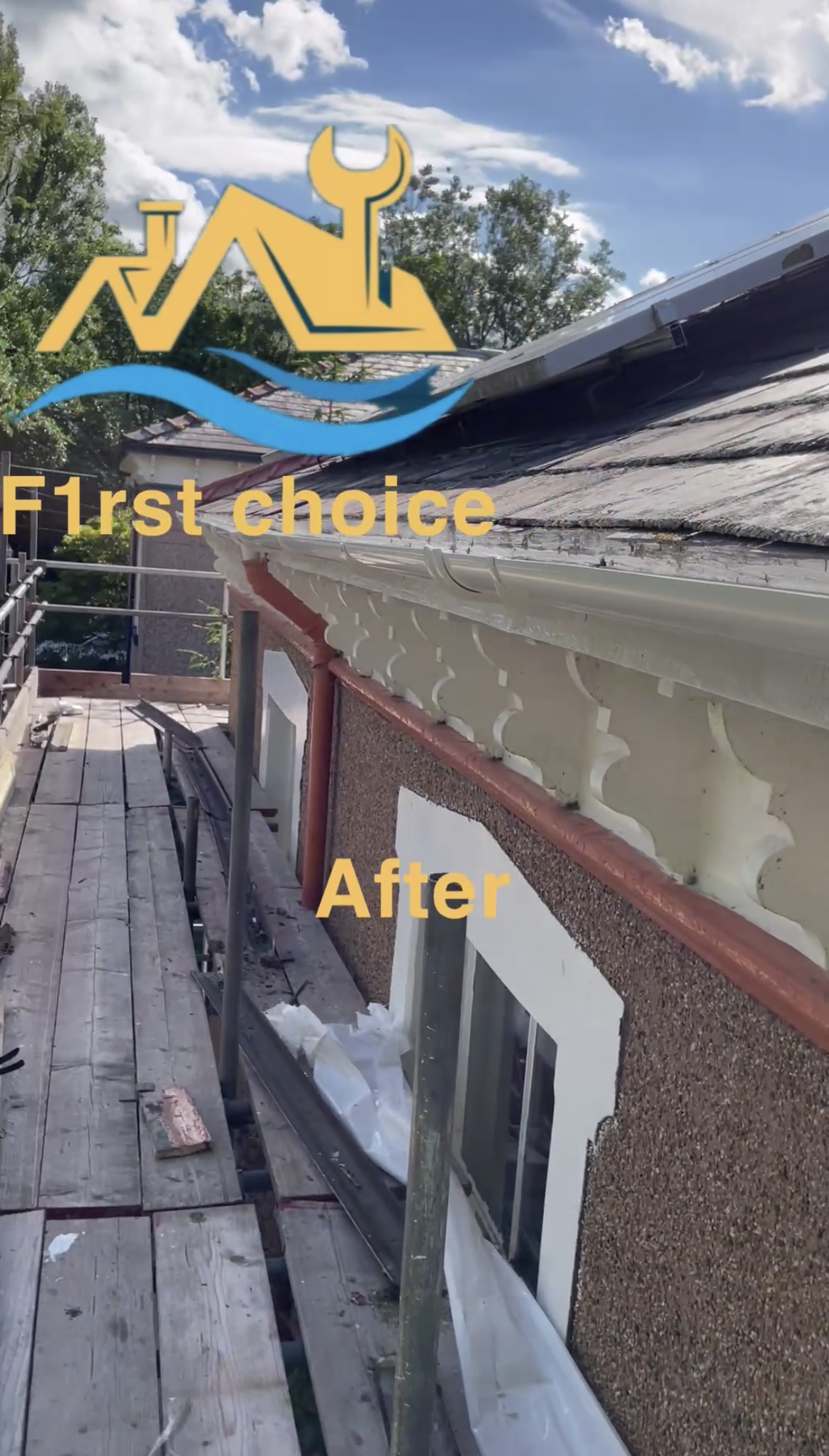 New guttering installed after replacement